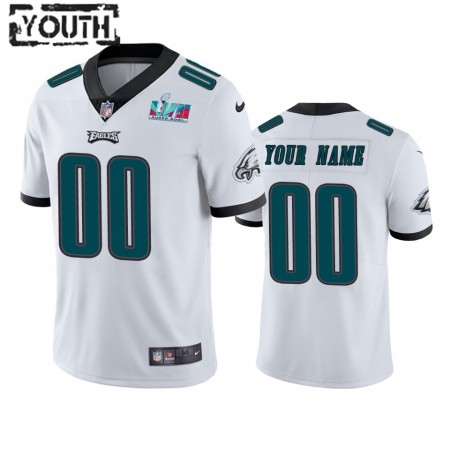 Maillot Philadelphia Eagles Custom Blanc Super Bowl LVII Vapor Limited - Enfant